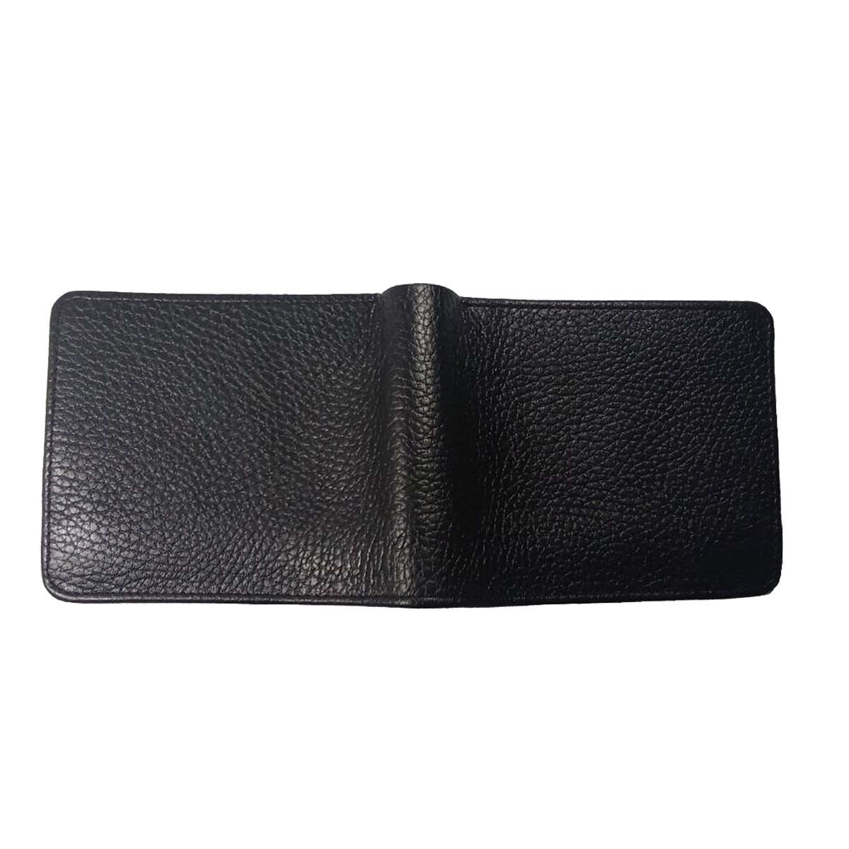 Men’s Premium Textured Black Leather Wallet – Slim Bifold Minimalist Design