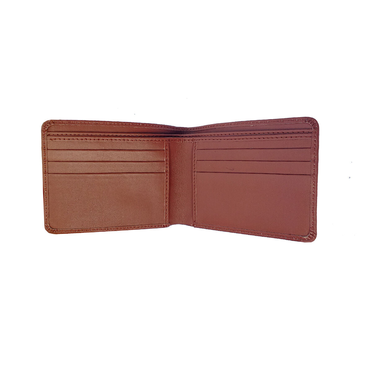 Premium Plain Brown Leather Bi-Fold Wallet for Men – Slim Card Holder & Cash Wallet