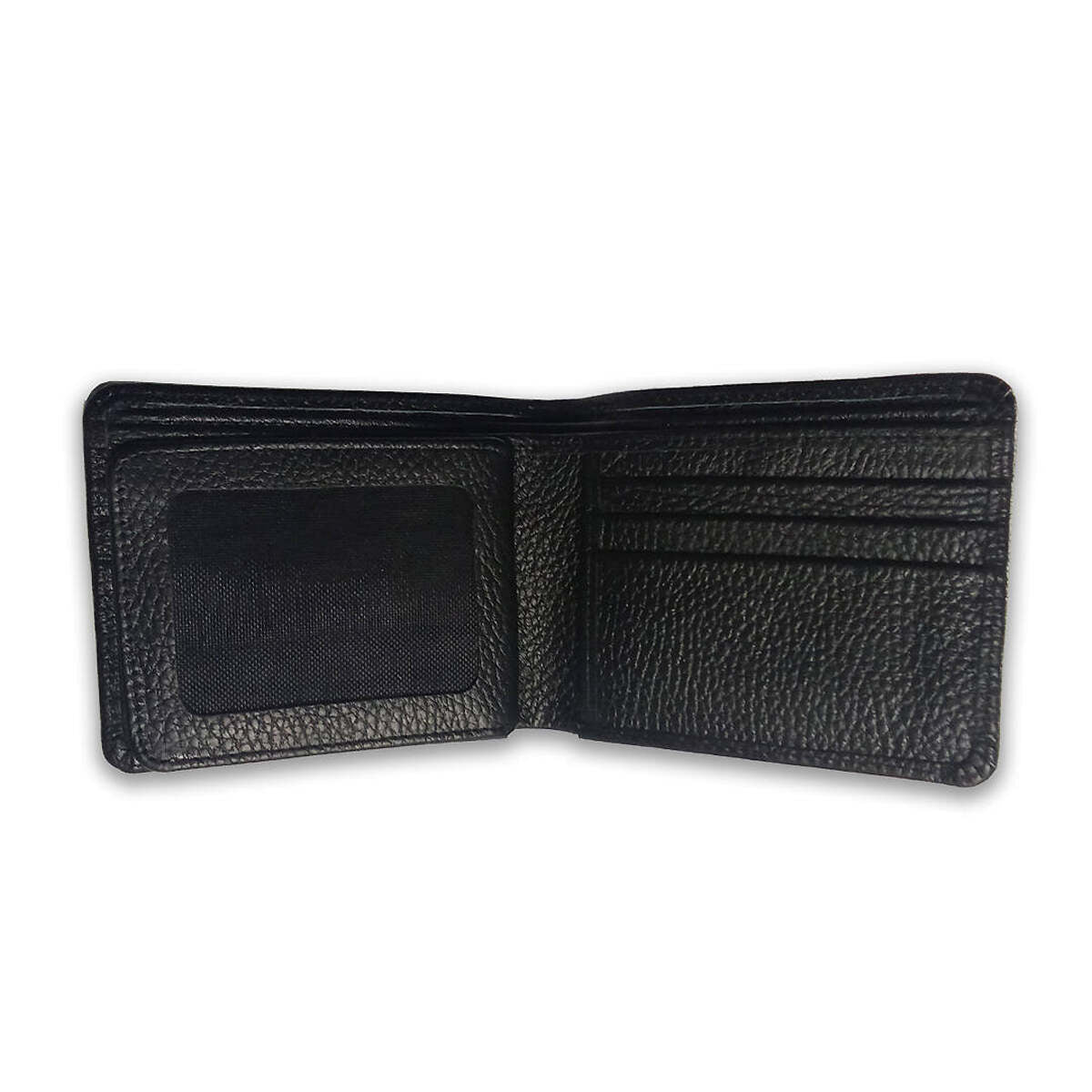Men’s Premium Textured Black Leather Wallet – Slim Bifold Minimalist Design