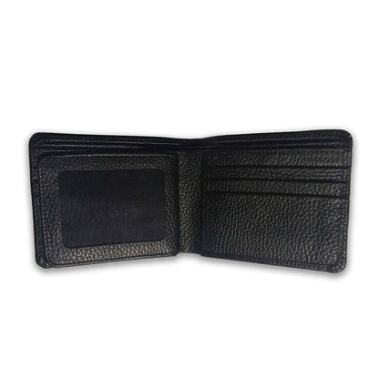 Men’s Premium Textured Black Leather Wallet – Slim Bifold Minimalist Design