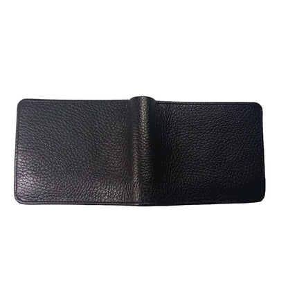 Men’s Premium Textured Black Leather Wallet – Slim Bifold Minimalist Design
