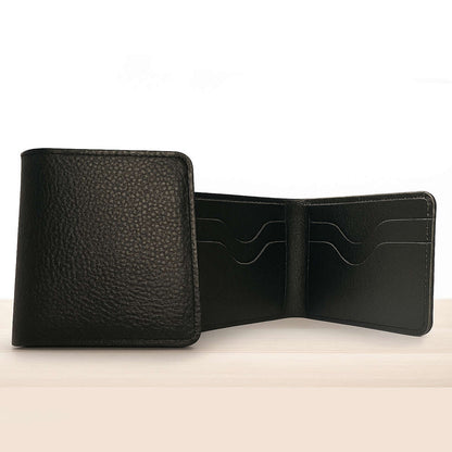 Men’s Black Leather Wallet – Slim, Durable & Stylish Bi-Fold with Multiple Card Slots | Everyday Carry Wallet