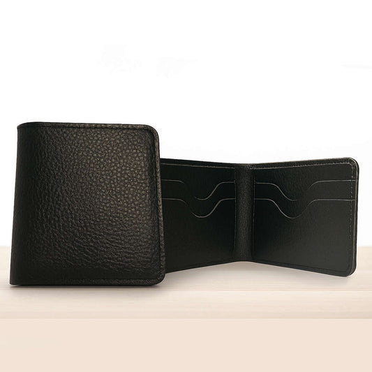 Men’s Black Leather Wallet – Slim, Durable & Stylish Bi-Fold with Multiple Card Slots | Everyday Carry Wallet