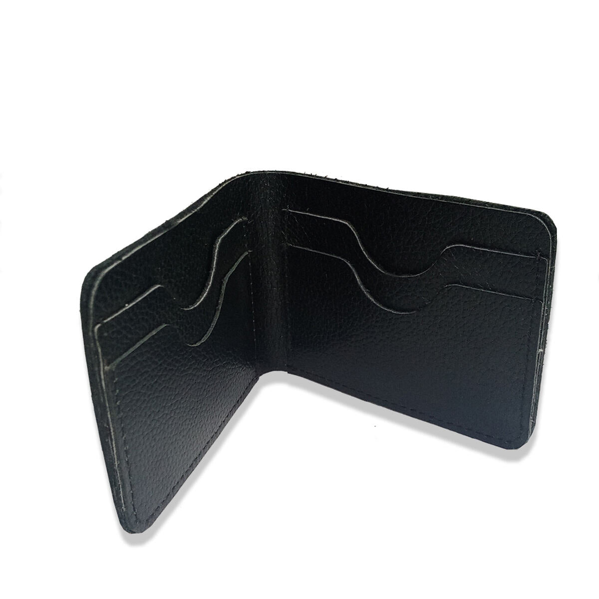 Black leather wallet on a white background