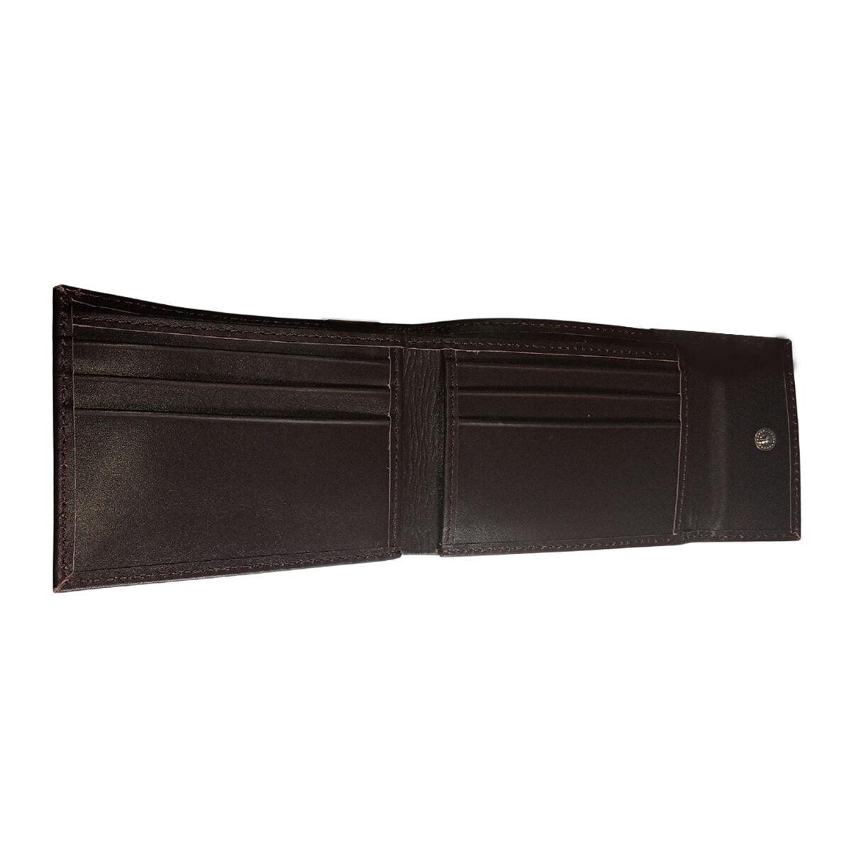 Brown leather wallet on a white background