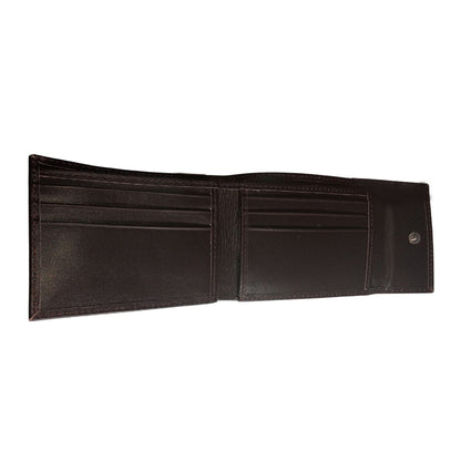 Brown leather wallet on a white background
