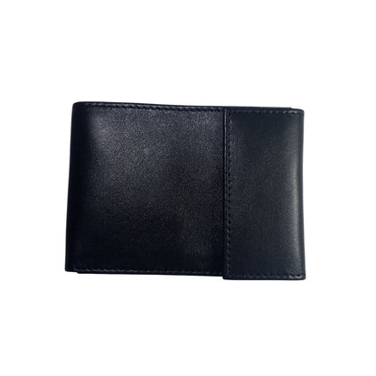 Black genuine leather men’s wallet – slim bifold design for everyday use